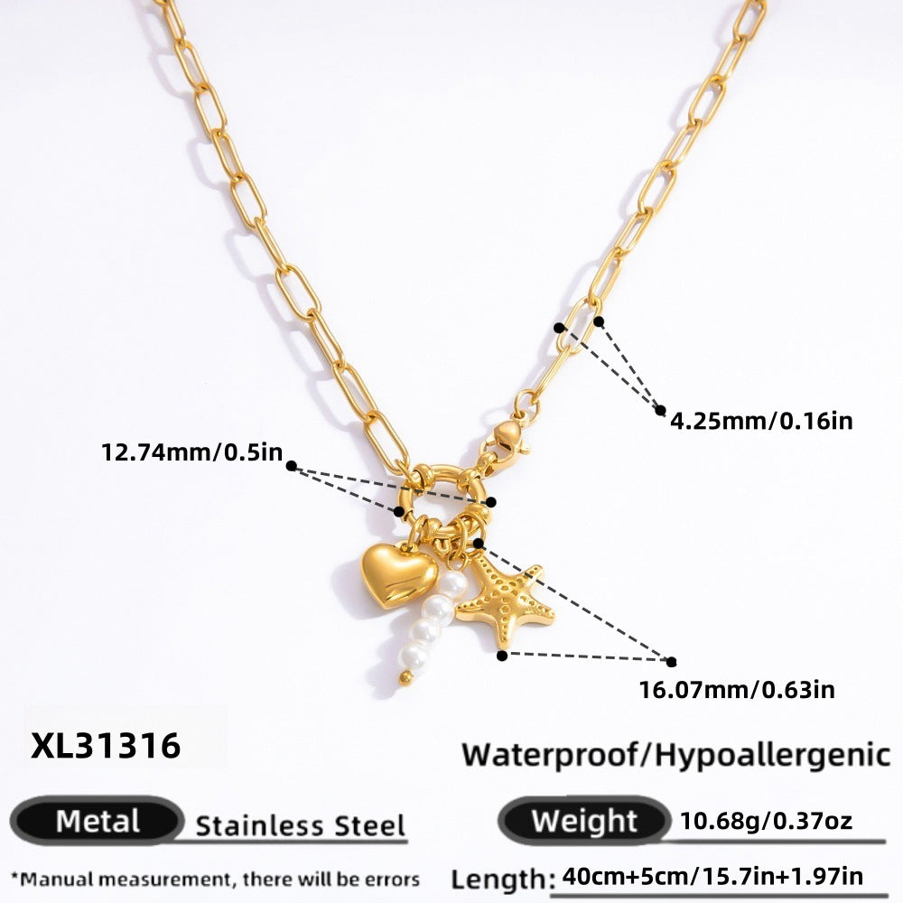 Wholesale INS style handmade pearl heart pendant